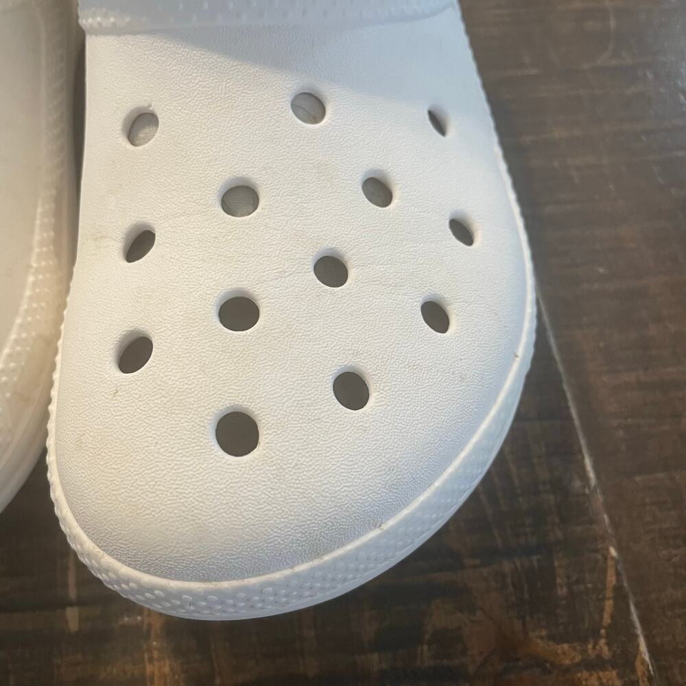 CROCS Classic Lined Clogs White With Gray Liner Size M/5 W/7 - Picture 5 of 11